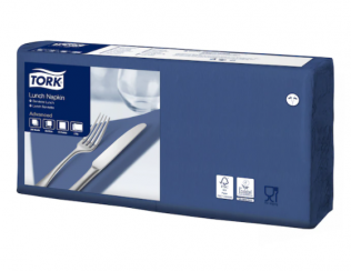 Салфетки бумажные синие TORK Advanced 33х33 двухслойные 200 шт (артикул производителя 477215)