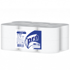 Туалетная бумага PROtissue 1 слойная белая 200 м в упаковке 12 рулонов (артикул производителя С231)
