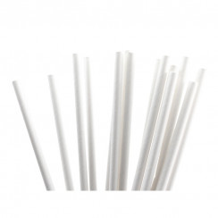 Трубочки для коктейля Белые без изгиба бумажные 6х195мм (250шт/уп)