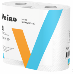 Бумажные полотенца в рулоне VEIRO Home Professional 2 слойные белые в упаковке 2 рулона (артиул производителя K301)