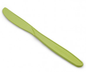 Нож одноразовый столовый из кукурузного крахмала зеленый 19 см BIO