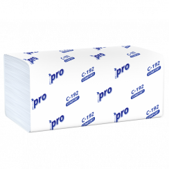 Бумажные полотенца листовые PROtissue V сложения 1 слойные белые 250 листов (артикул производителя C192)