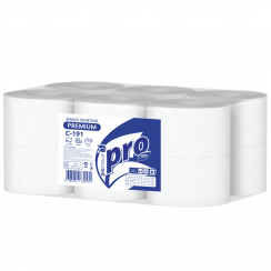 Туалетная бумага PROtissue 1 слойная белая 200 м в упаковке 12 рулонов (артикул производителя С190)