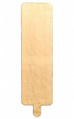 Подложка картон прямоугольная с ручкой 130х40мм 0,8мм золото