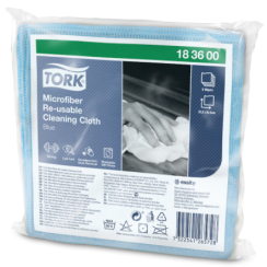 Салфетка многоразовая TORK из микрофибры 305х305 мм синяя в упаковке 6 шт(артикул производителя 183600)