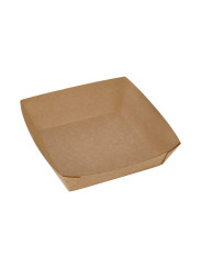Лоток бумажный универсальный для снеков ECO TRAY 139х139х42 мм крафт