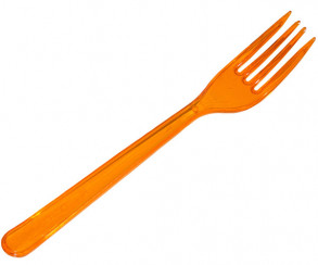 Вилка одноразовая пластиковая оранжевая 18 см