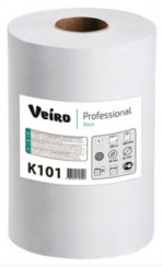 Бумажные полотенца в рулоне VEIRO Professional Basic 1 слойные светло-серые 180 м (артикул производителя K101)