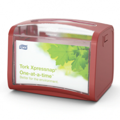 Диспенсер для салфеток настольный TORK Xpressnap N4 Signature пластиковый красный (артикул производителя 272612)