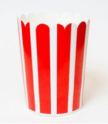 Стакан для попкорна 1000мл красно-белый в полоску